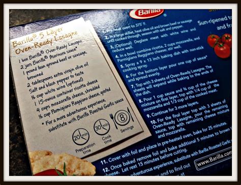 Barilla Oven Ready Lasagna Noodles Nutrition | Besto Blog