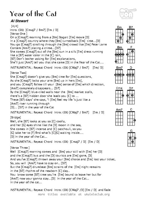 Year Of The Cat Chords - Sheet and Chords Collection