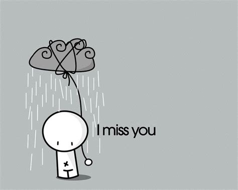 I Miss You - Cartoon character holding kite