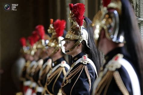 French Republican Guard stand at attention during a ceremony at the ...