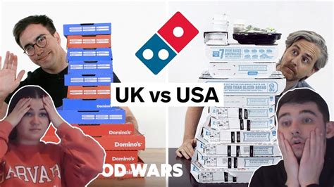 British Couple Reacts to US vs UK Domino's | Food Wars - Bombofoods