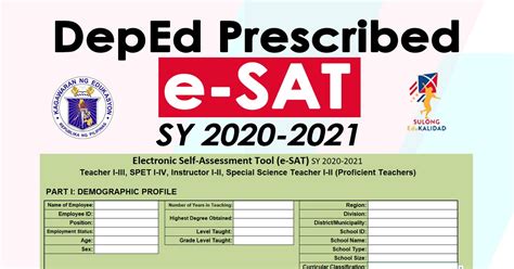 DepEd Prescribed e-SAT for SY 2020-2021 (Download) - DepEd Click