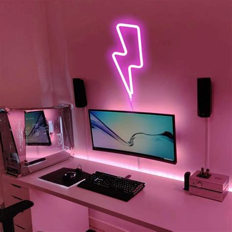 15+ Desk Backlight & LED Light Strip Ideas | Gridfiti | Room setup, Gamer room decor, Gamer room