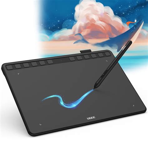 UGEE Wireless Graphic Drawing Tablet, S1060W Pen Tablet with 12 ...