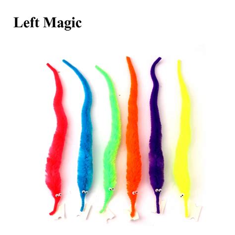 10pcs/Lot Magic Worm Magic Tricks Magic Twisty Fuzzy Worm Wiggle Moving Sea Horse Kids Close Up ...