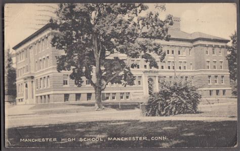 Manchester High School Manchester CT postcard 1952