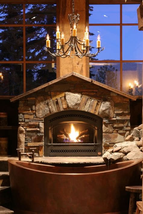 The perfect addition to a mountain home! | Fireplaces | Pinterest | Copper, Fireplaces and Cabin