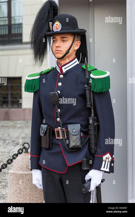 A soldier, one of the King’s guards, outside the Royal Palace, Oslo ...