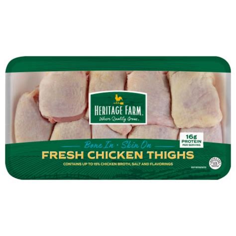 Heritage Farm Bone-In Skin-On Fresh Chicken Thighs, 1 lb - Fry’s Food Stores