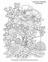 Adult Coloring Page With Flowers And Plants sketch template
