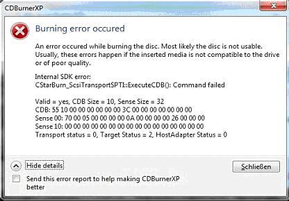 An error occurred while burning the disc - Techyv.com