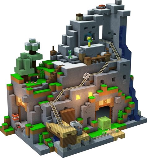 "The Mountain Cave" Minecraft LEGO set, made entirely in Minecraft : Minecraft