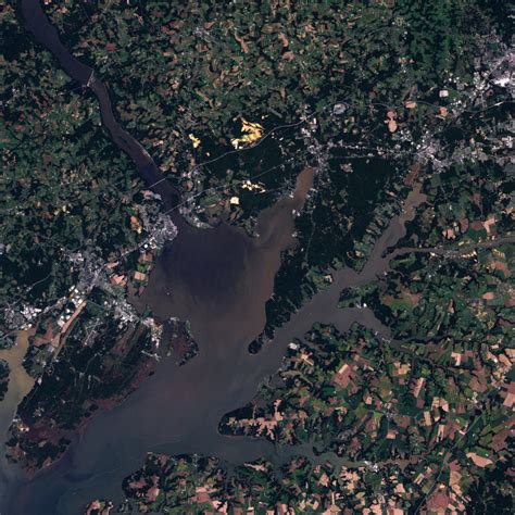 Satellite image of Chesapeake Bay from Havre de Grace in Maryland image ...