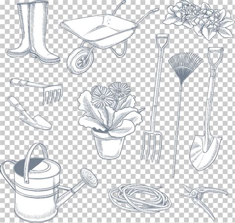 Gardening Tools Sketch at PaintingValley.com | Explore collection of ...