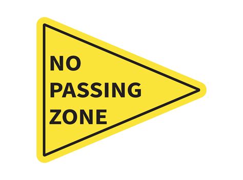 No Passing Zone Sign Yellow Triangle 10486729 Vector Art at Vecteezy