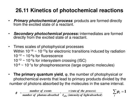 PPT - 26.11 Kinetics of photochemical reactions PowerPoint Presentation - ID:6635023