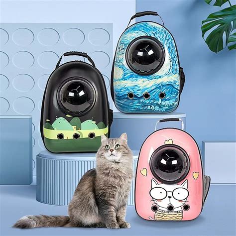 Adjustable Cat Backpack Bag Carrier For Cat Travel Transparent Space Bag Space Carrying Cage ...