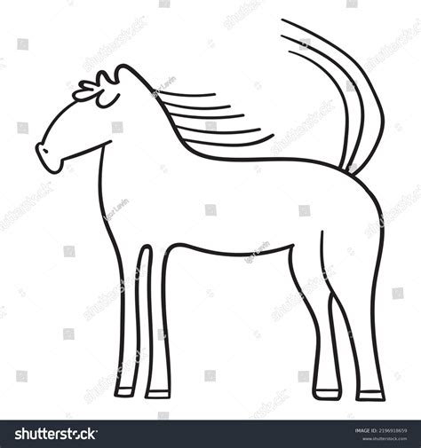 Horse Standing Animal Outline Icon White Stock Vector (Royalty Free ...