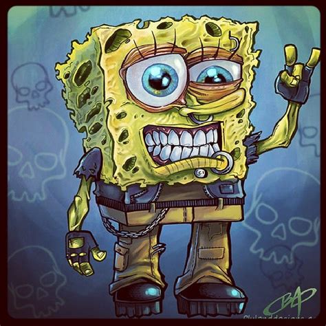 An illustration I did long ago called Grunge Bob. #spongebob #caricaure ...