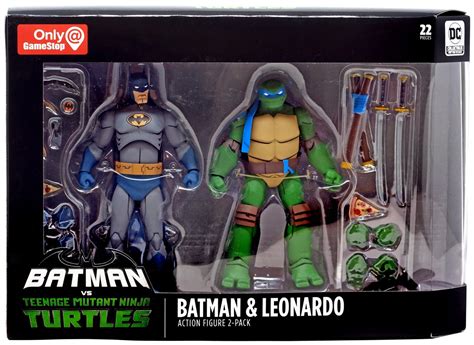 DC Teenage Mutant Ninja Turtles Batman vs TMNT Batman Leonardo Exclusive Action Figure 2-Pack DC ...