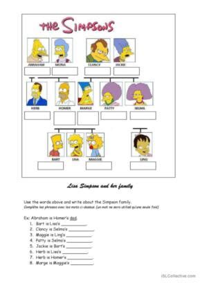 The Simpsons Family Tree Worksheet