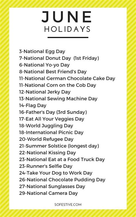 June Holidays 2022- Complete List of Unique Holidays | So Festive! | National holiday calendar ...