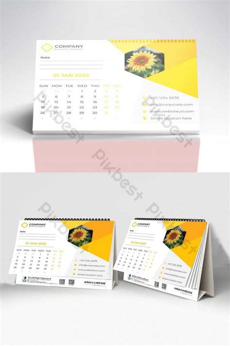 Floral Style Desk Calendar 2020 | PSD Free Download - Pikbest