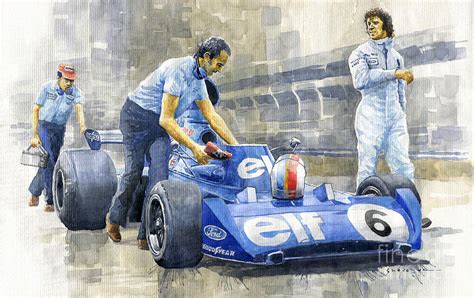 1973 Tyrrell Ford 006 British GP Silverstone Francois Cevert Painting by Yuriy Shevchuk - Pixels