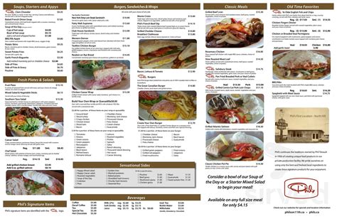 Phil's Restaurants menu in Red Deer, Alberta, Canada