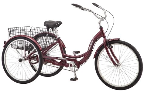 Buy Schwinn Meridian Adult Tricycle Bike, Three Wheel Cruiser, 24 & 26 ...