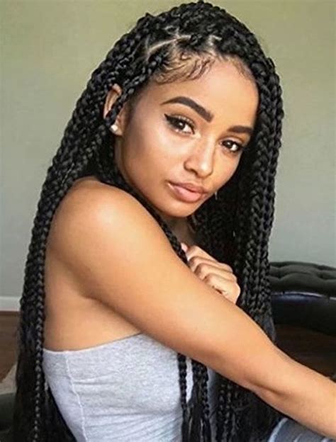 Long hair style ideas with box braids 2019 - 2020 in 2020 | Braided hairstyles, Real hair wigs ...