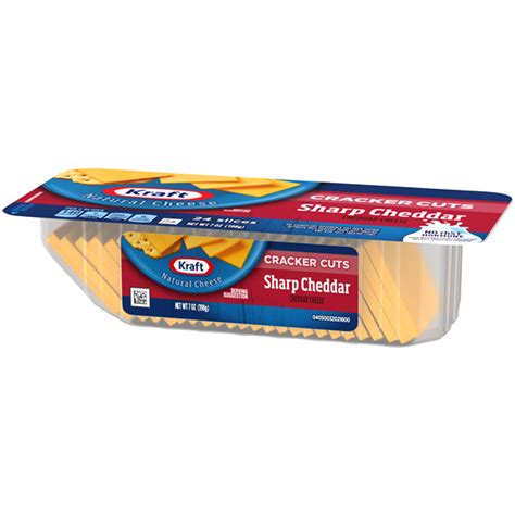 Kraft Sharp Cheddar Cheese Cracker Cuts, 24 Slices 7 oz Tray Snacking ...