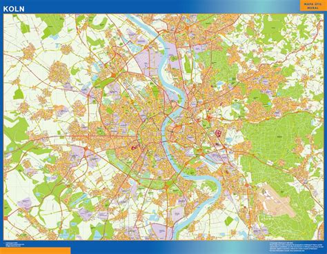 Koln wall map in Germany | Wall Maps of the world