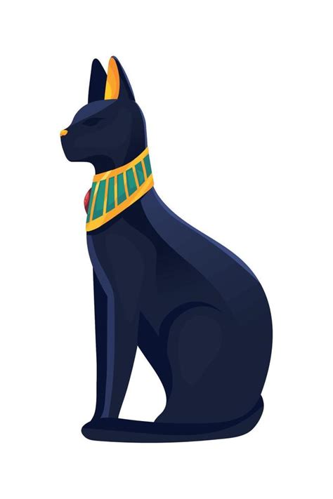 egyptian black cat statue 10818020 Vector Art at Vecteezy