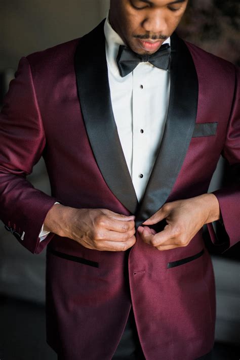 White And Burgundy Wedding Suits - Stylishly Elegant - jenniemarieweddings