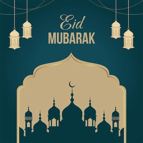 Premium Vector | Eid Mubarak festival banner design template