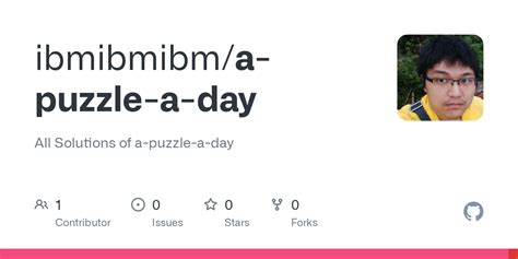 GitHub - ibmibmibm/a-puzzle-a-day: All Solutions of a-puzzle-a-day