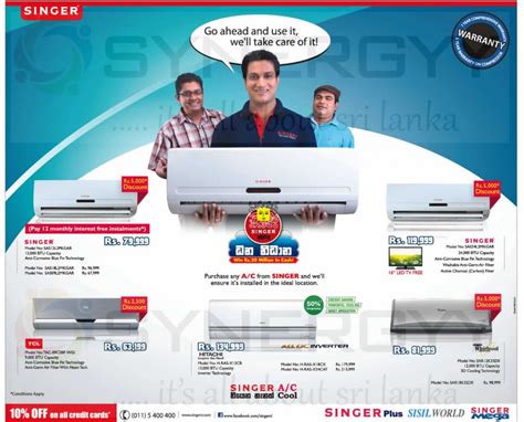 SINGER Air conditioner Promotion in Sri Lanka – 10% Discounts for all ...