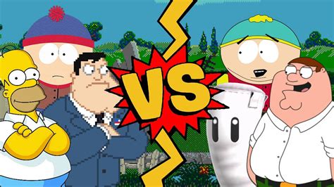 M.U.G.E.N Battles | Stan Marsh/Stan Smith/Homer Simpson vs Eric Cartman/Peter Griffin/Sandbag ...