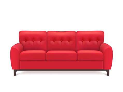 Red Leather Sofa Realistic Illustration 472283 Vector Art at Vecteezy