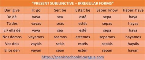 Present Subjunctive Spanish- Spanish School Nicaragua