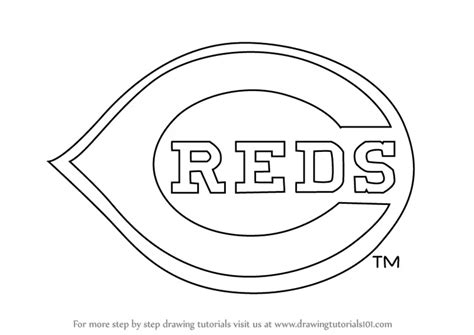 Step by Step How to Draw Cincinnati Reds Logo : DrawingTutorials101.com