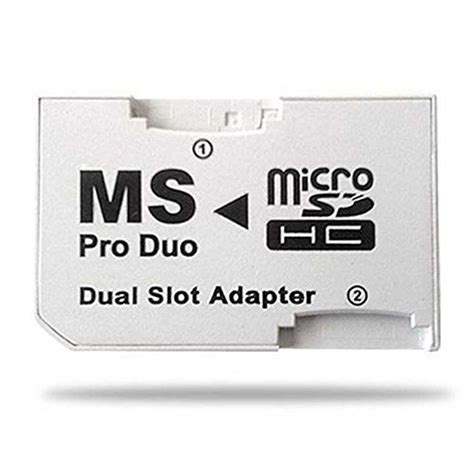 LEAGY White Dual Slot PSP Memory Stick Pro Duo Adapter Memory Card ...