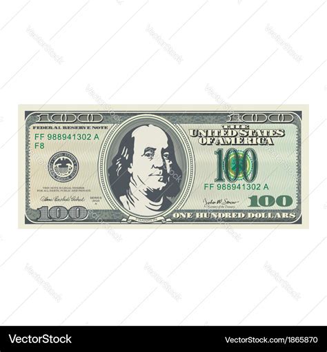 100 dollar bill Royalty Free Vector Image - VectorStock