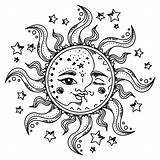 Sun And Moon Coloring Pages Adult Sketch Coloring Page sketch template