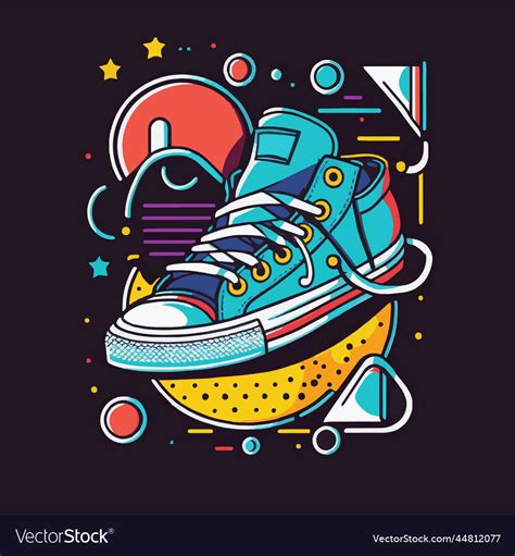 Logo of vintage sneakers shoes in retro style Vector Image