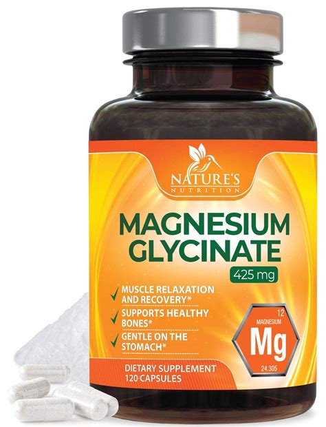 Nature's Nutrition Magnesium Glycinate Max Potency, 400 mg, 120 Ct. - Walmart.com - Walmart.com