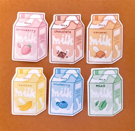 Flavoured Milk Sticker Pack Cute Milk Sticker/Laptop decals | Etsy