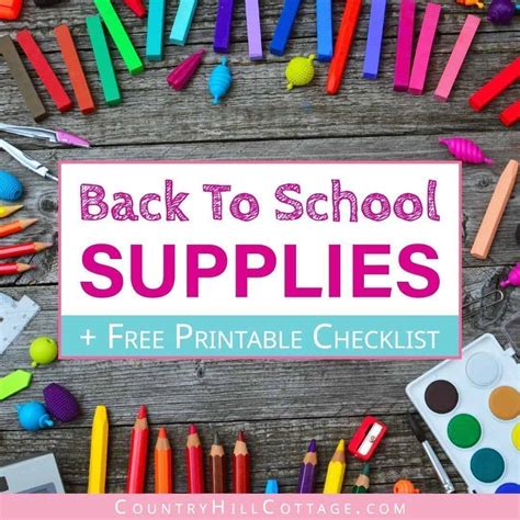 Essential Back To School Supplies List & Free Printable Checklist 2021