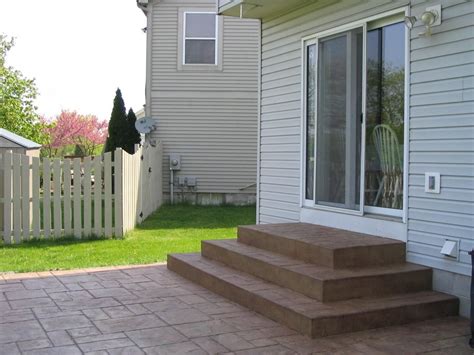 Square concrete wedding cake steps with grand ashler slate stamped ...